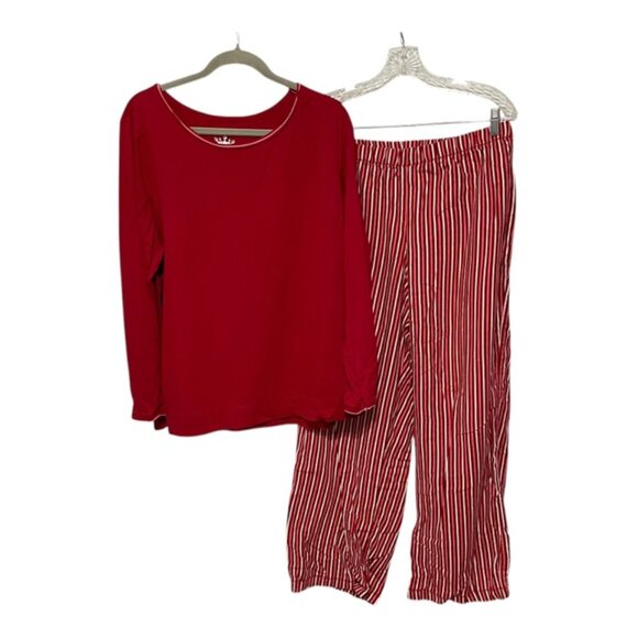 Cacique Collection Sleepwear Size 18 20 Flannel Bottoms Striped Pajama Set - Picture 2 of 7